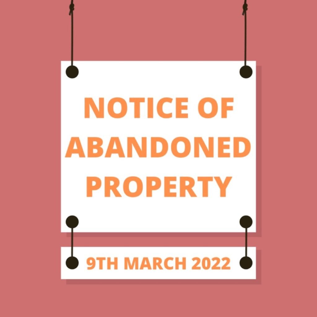 Notice of Abandoned Property