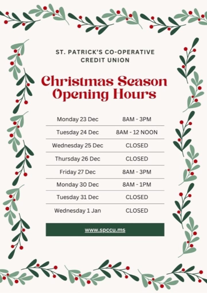 Christmas Period Opening Hours