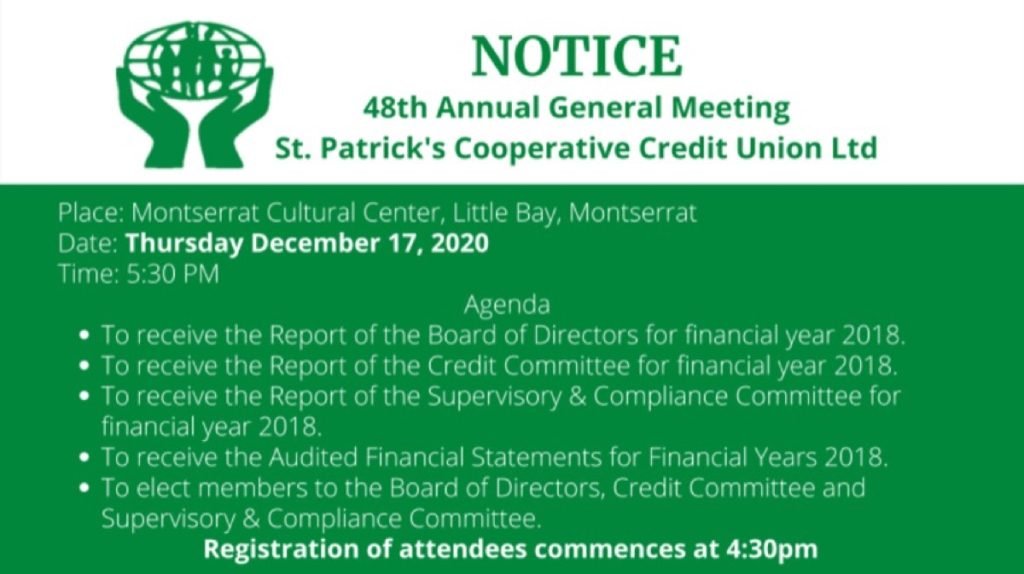 Notice of Annual General Meeting of St. Patrick’s Cooperative Credit Union Ltd.