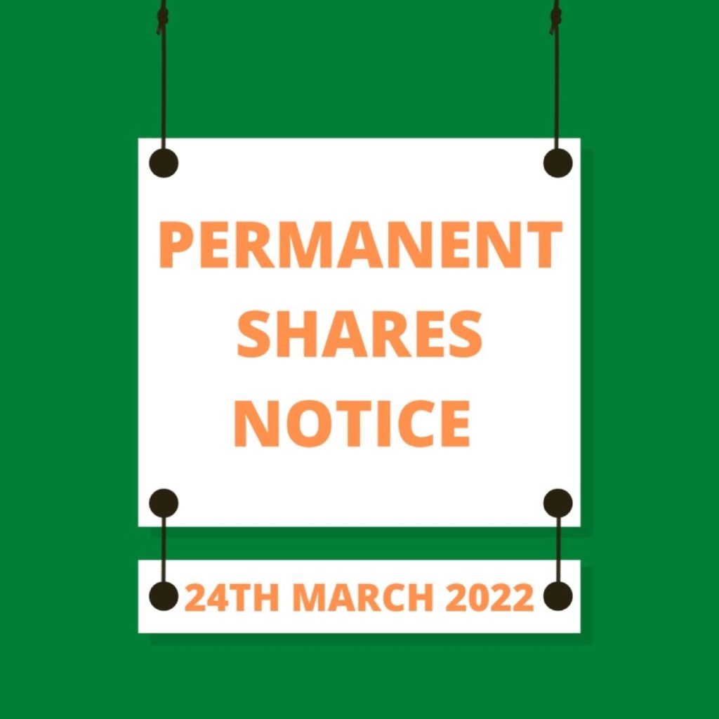 Permanent Shares Notice